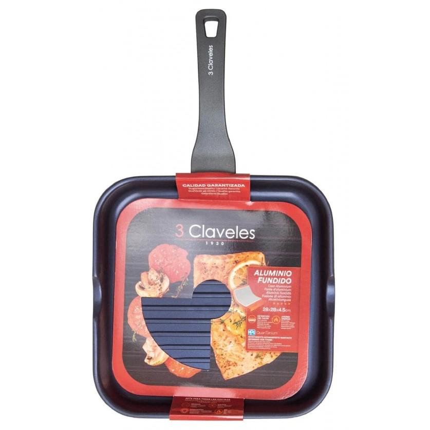 Bistecchiera 28x28 cm 3 Claveles modello Dark