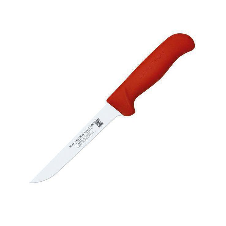 Cuchillo deshuesador recto de 13 cm y mango rojo Martinez y Gascó...