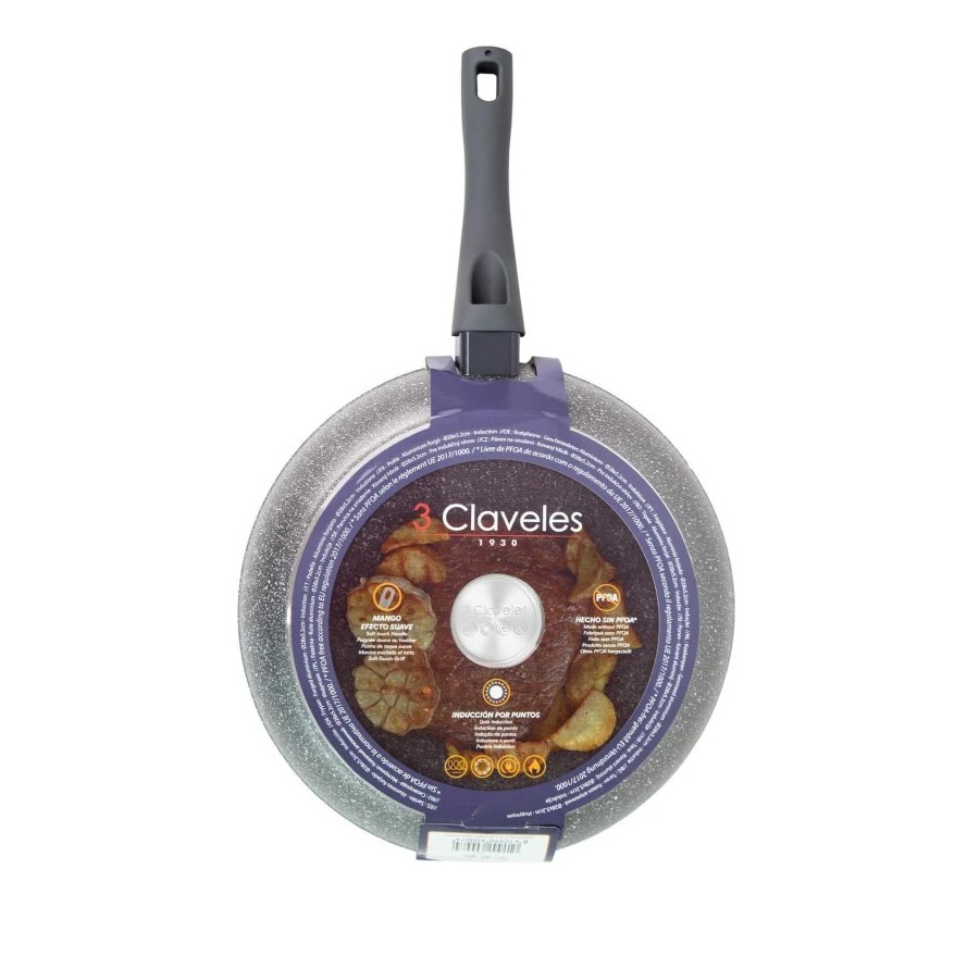 Sartén Antiadherente QuanTanium 3 Claveles Grey 28 cm