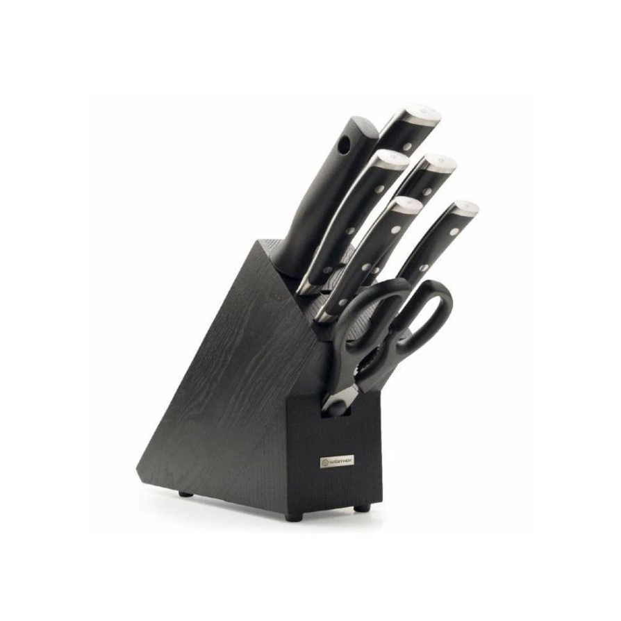 Taco de cocina con 7 piezas Wusthof Classic Ikon madera oscura