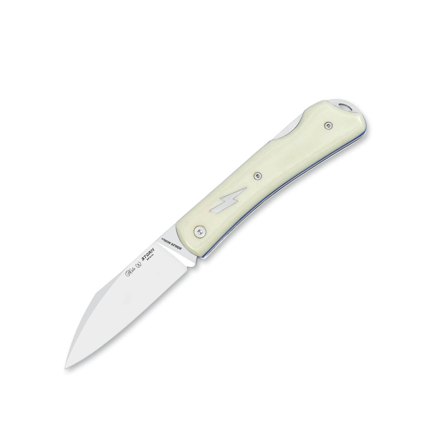 Navaja de bolsillo Nieto Storm con cachas de micarta blanca