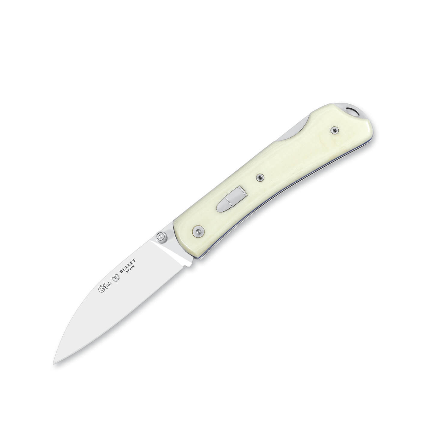 Navaja Nieto Bullet con mango de micarta blanca con hoja de N690C...