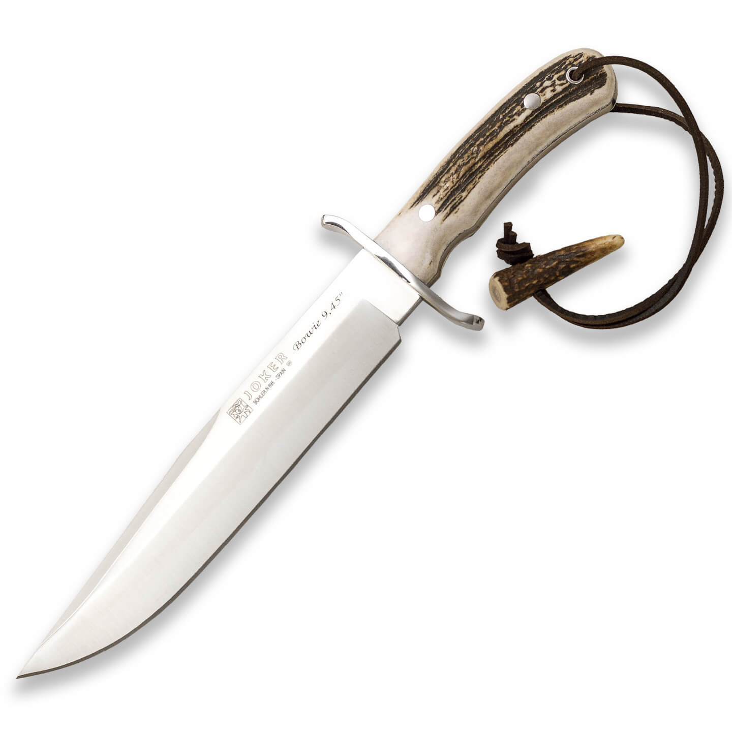 Cuchillo de caza Joker Bowie 9.45 con mango de asta de ciervo