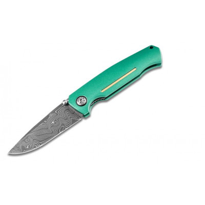 Navaja Boker 1969 Mach-1 con hoja de Damasco y mango de aluminio