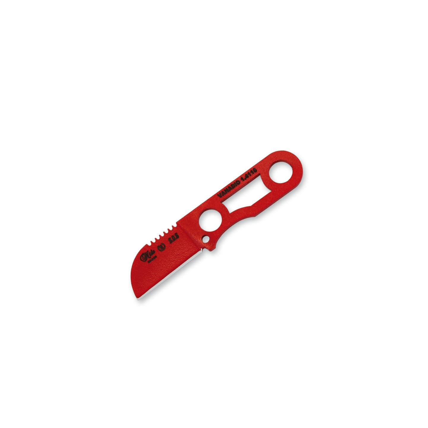 Cuchillo de cuello Nieto SOS rojo con hoja de 3 cm y funda de cue...