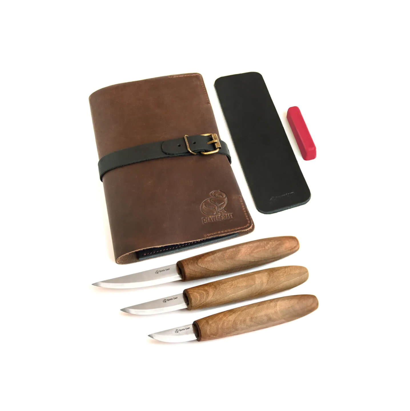 Set de cuchillo de tallar con mango de madera de nogal