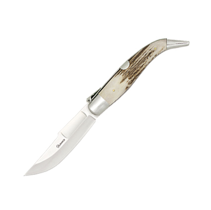 Couteau de poche classique avec manche en bois de cerf et lame de...