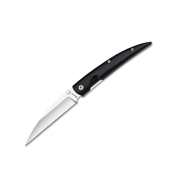 Couteau de poche avec manche en stamina noir et lame de 8,6 cm