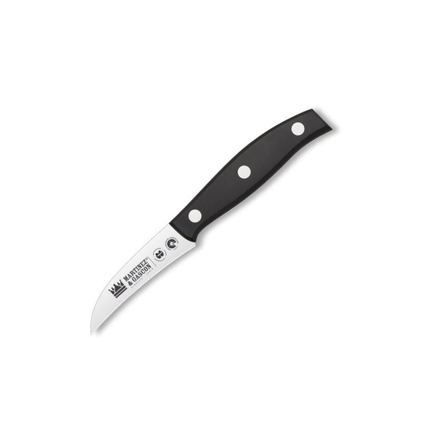 Curved paring knife with 7.5 cm blade and black POM handle Martin...