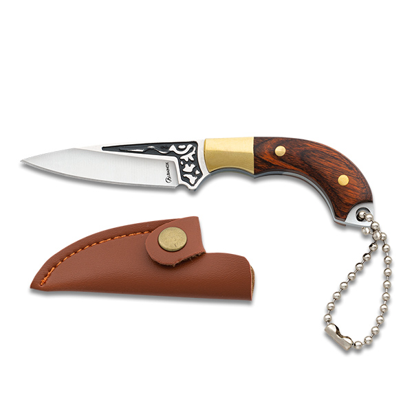 Faca de caça com lâmina de 4,7 cm e cabo resistente