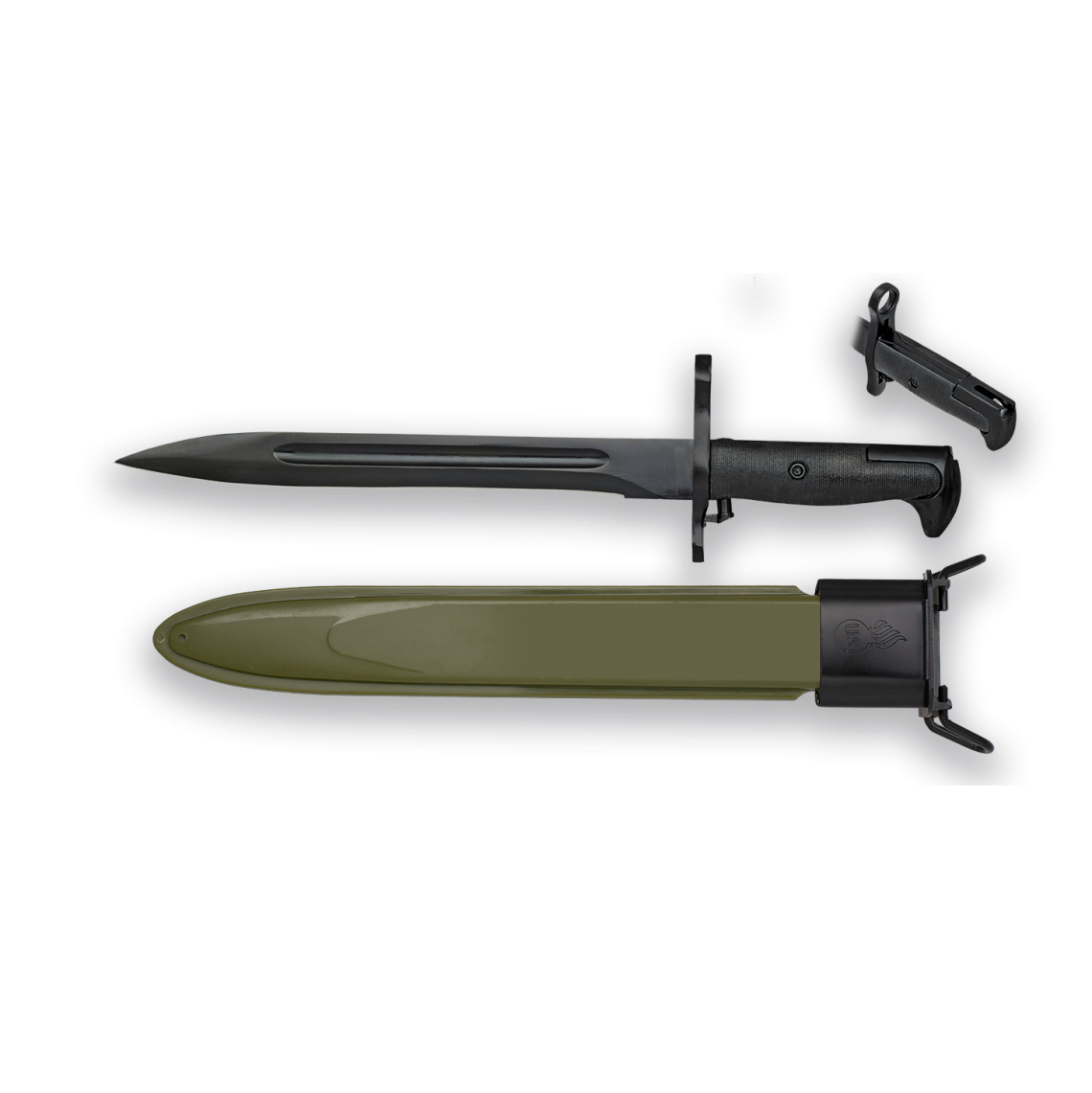 Baioneta tática com lâmina preta de 25 cm