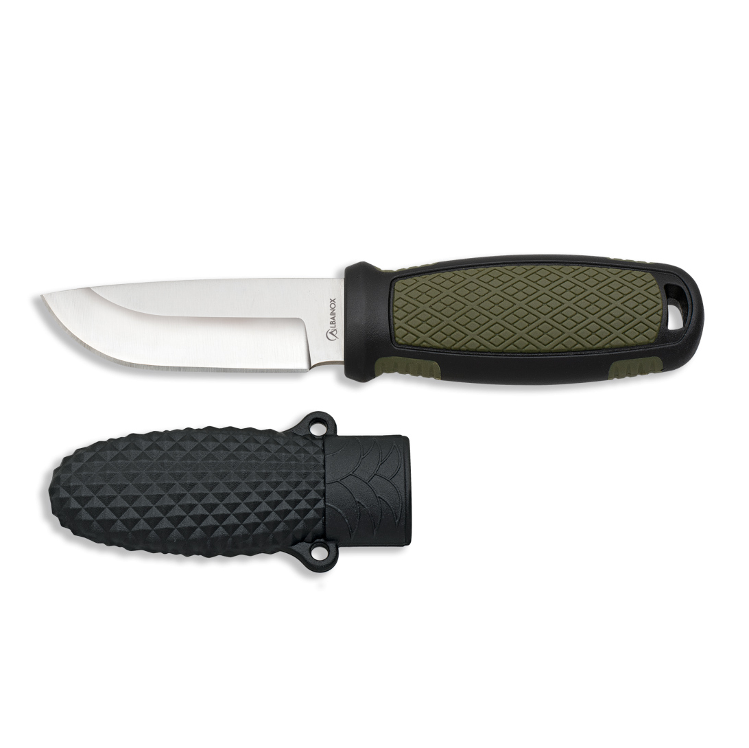 Tactical knife with 6.6 cm blade and ABS sheath