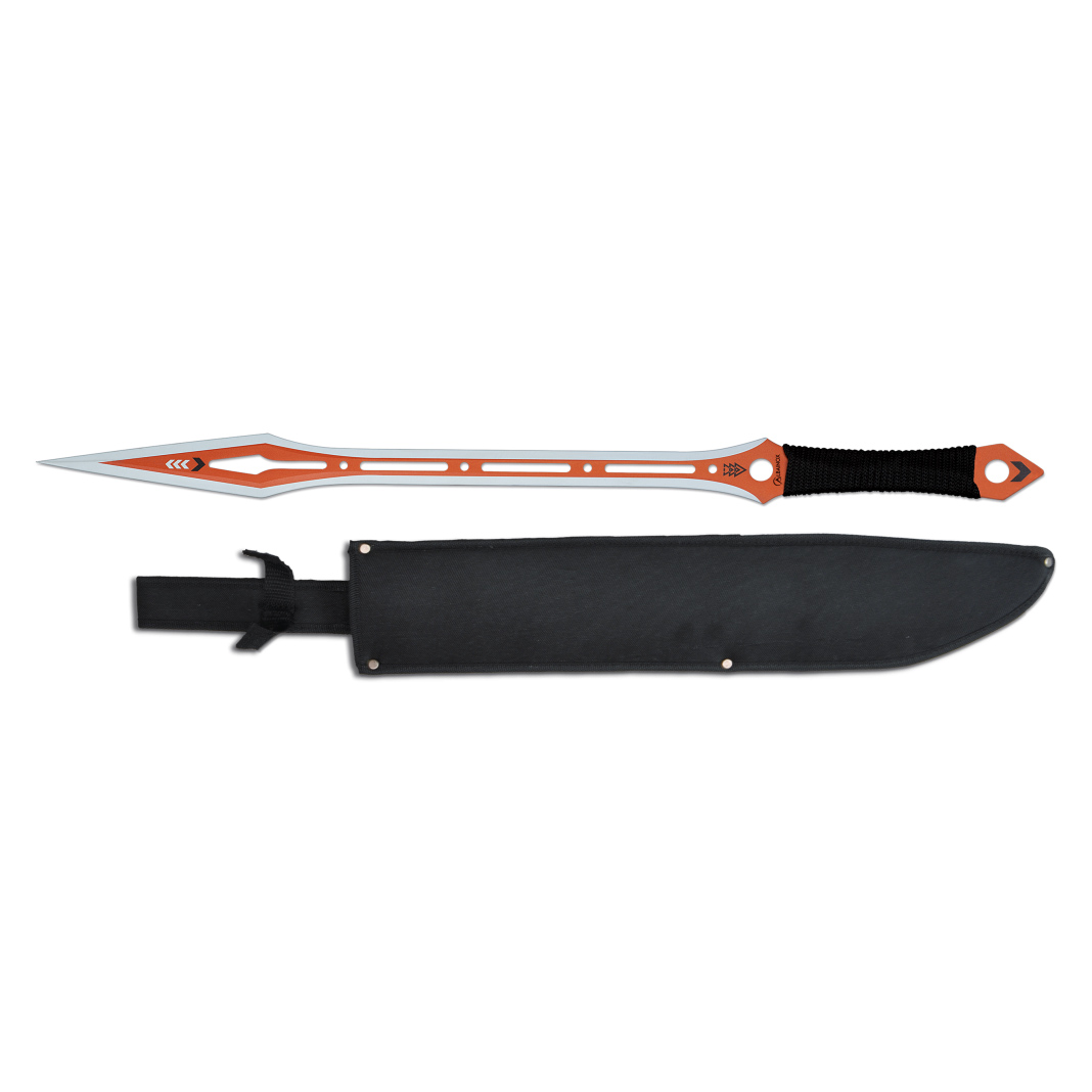 71cm tactical machete with corded handle and nylon sheath