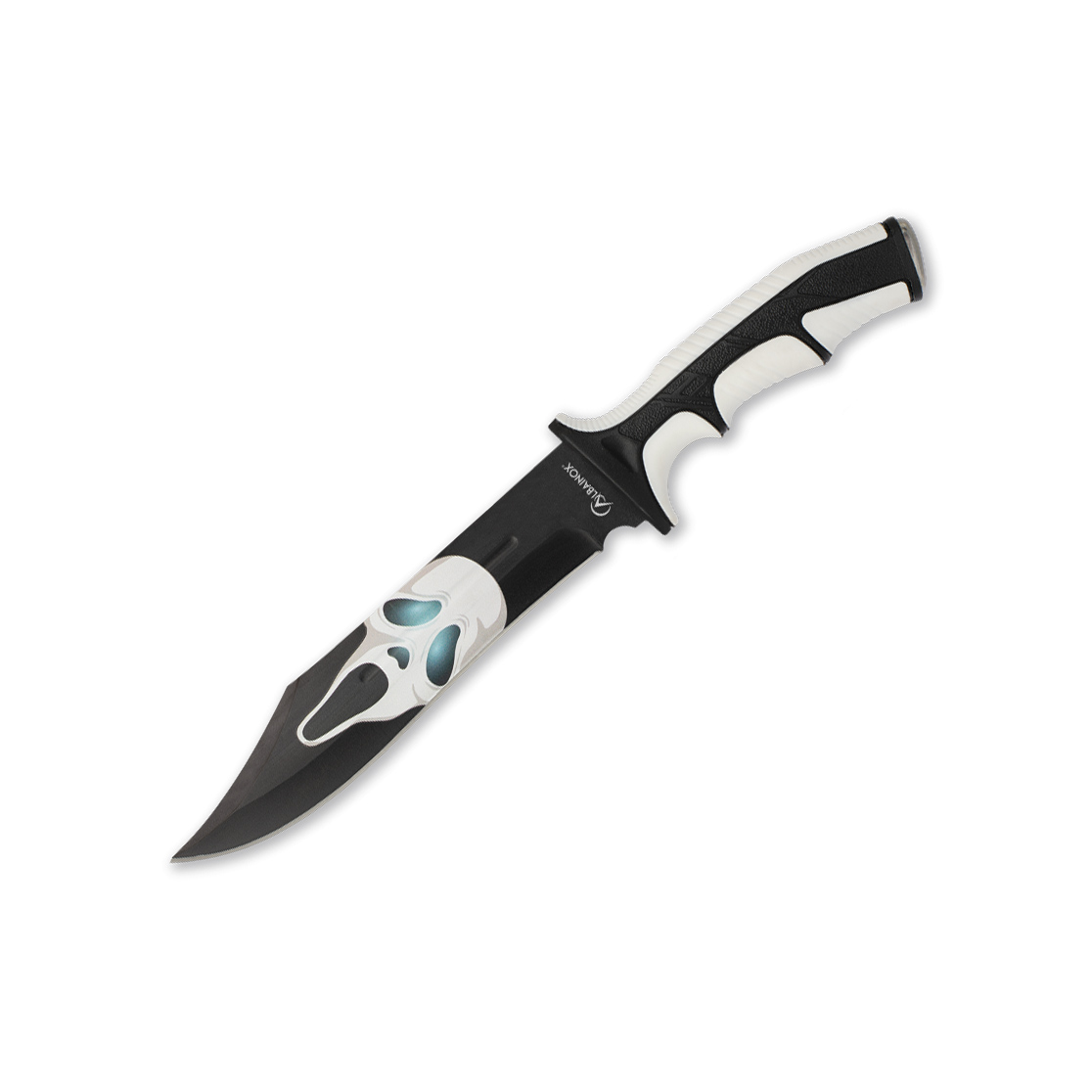 32cm tactical knife with ABS handle and black and white rubber