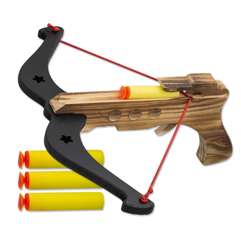 Ballesta de madera con ventosas