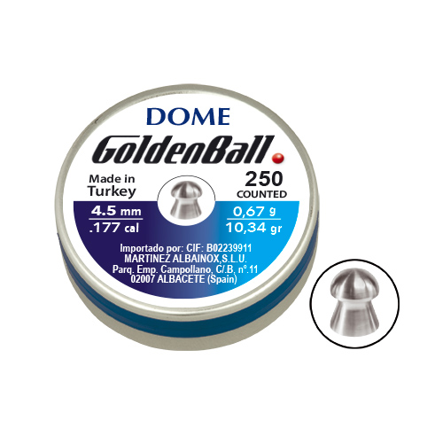 Plomos Goldenball Dome Calibre 4.5 mm 250 pcs