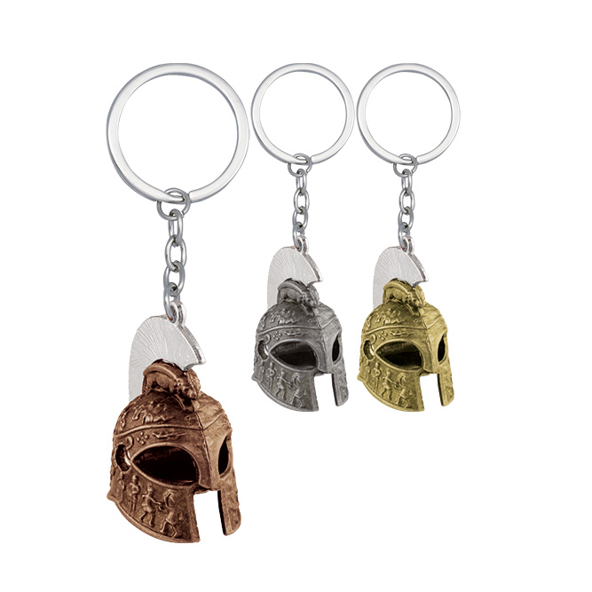 Blister 12 llaveros casco romano fabricado de zamak