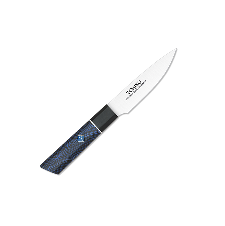 Cuchillo de cocina Petty con hoja de 11 cm y mango de G10 azul y ...