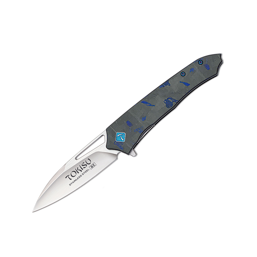 Tokisu tactical knife with G10 and carbon fiber handle and 8 cm b...