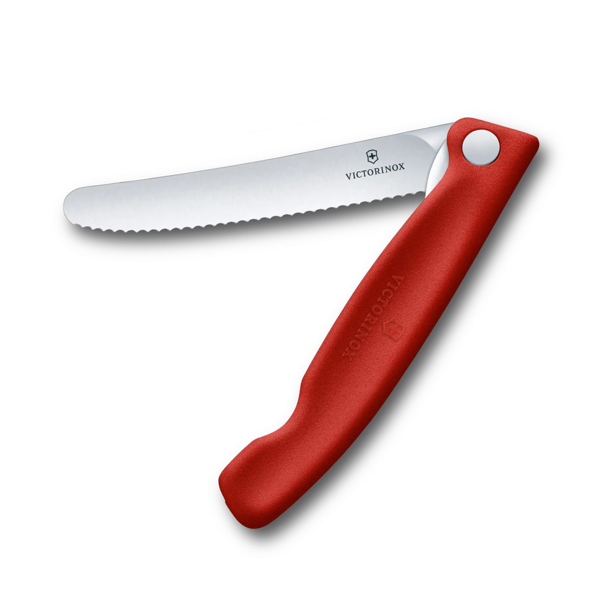 Cuchillo de mesa plegable Victorinox Swiss Classic filo dentado mango rojo