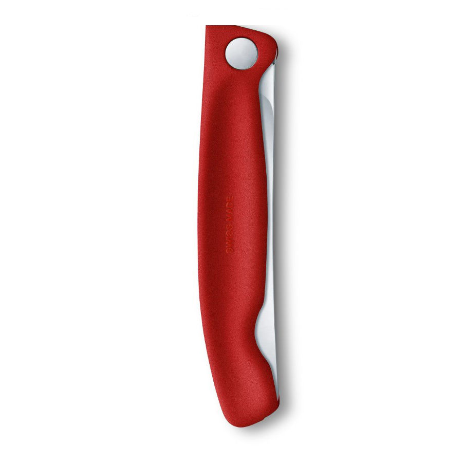 Cuchillo de mesa plegable Victorinox Swiss Classic filo dentado mango rojo