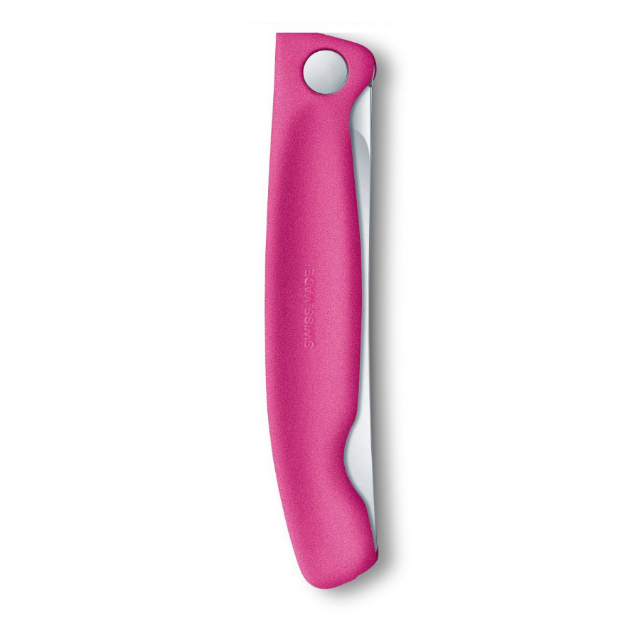 Cuchillo de mesa plegable Victorinox Swiss Classic filo dentado mango rosa