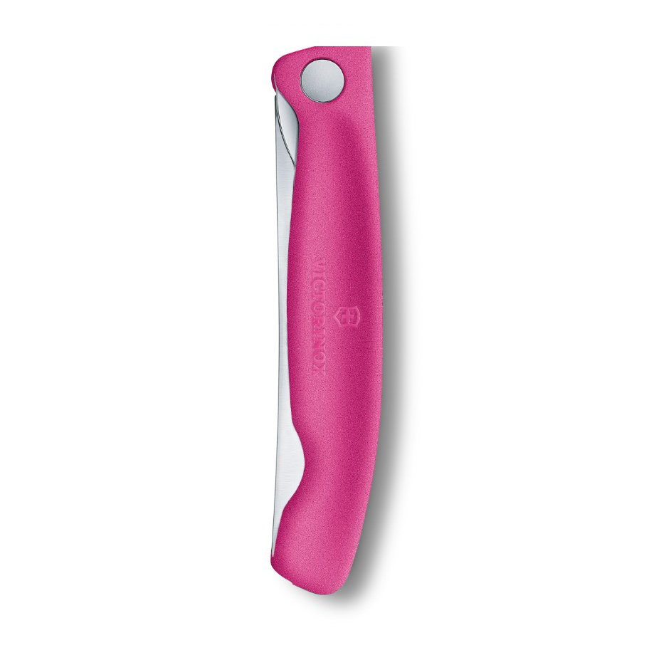 Cuchillo de mesa plegable Victorinox Swiss Classic filo dentado mango rosa