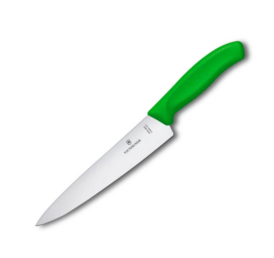 Cuchillo de chef Victorinox de mango verde con hoja de 19 cm y fi...