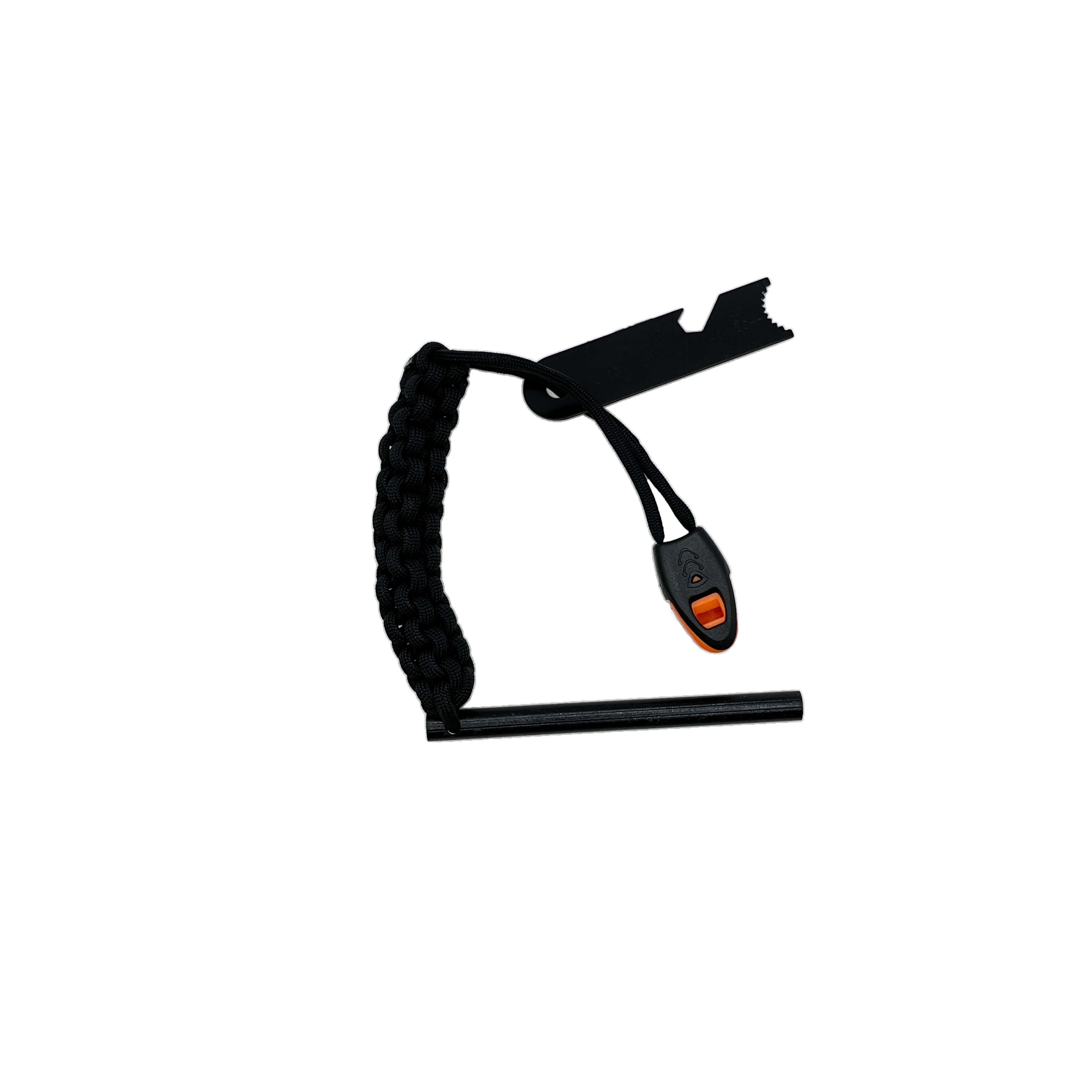 Couteau bushcraft Amarok-4F avec manche en micarta noir et lame à bord plat de 4" avec silex