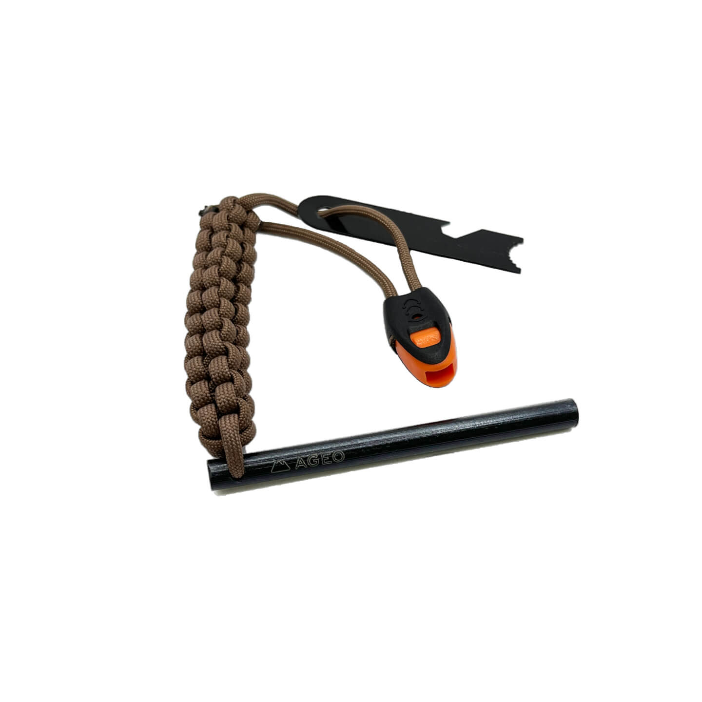 Cuchillo bushcraft Amarok-4S con mango de madera de nogal y hoja de 4" vaciado escandi con pedernal