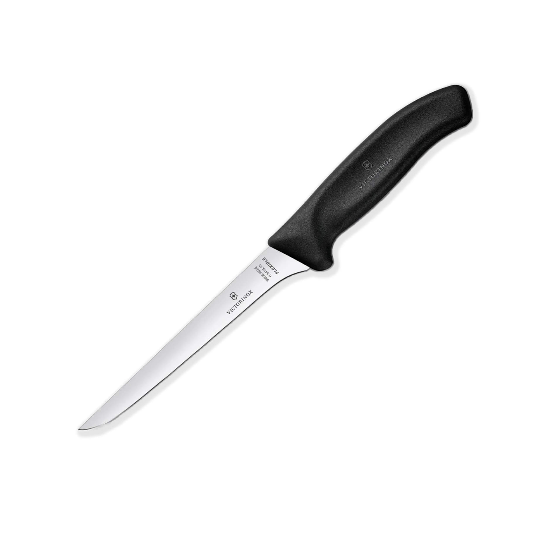 Cuchillo deshuesador Victorinox de mango negro con hoja de 15 cm ...