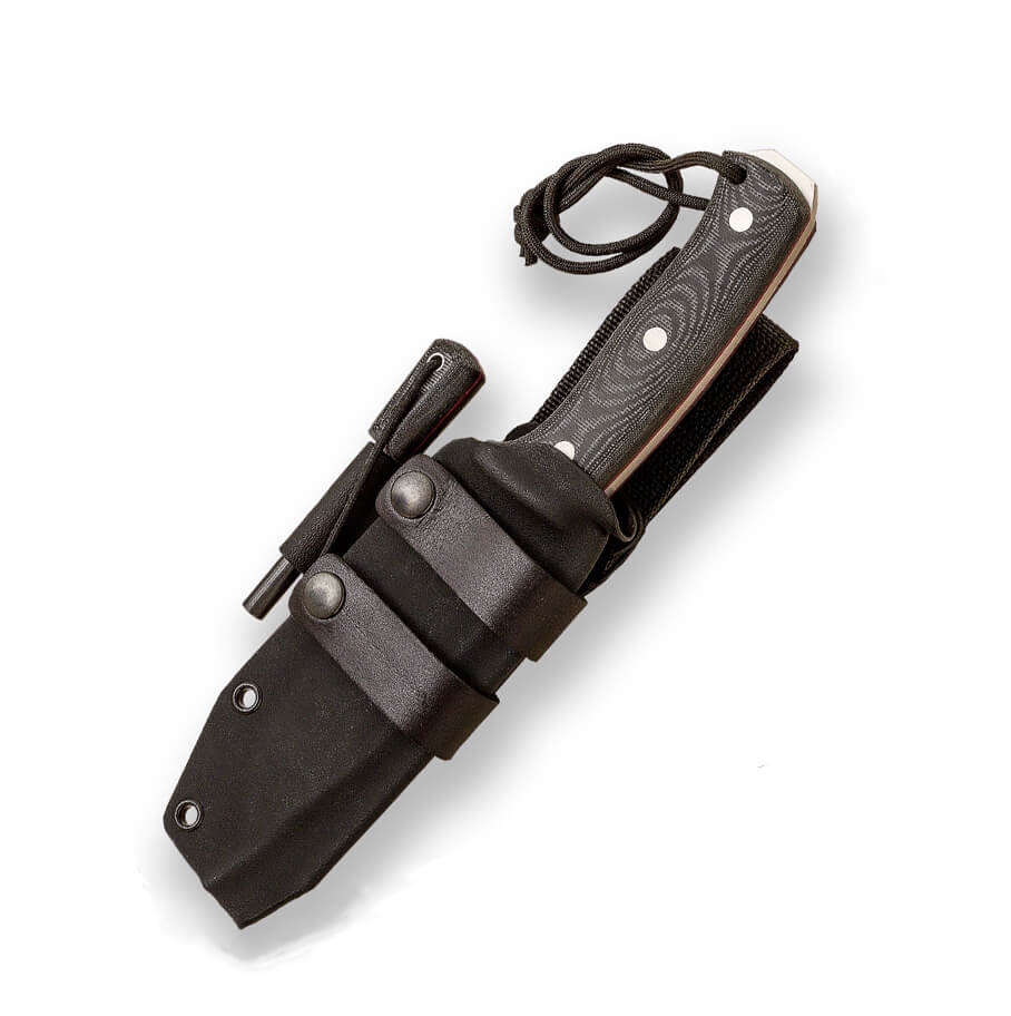 Cuchillo Joker Nomad Micarta con funda Kydex y pedernal