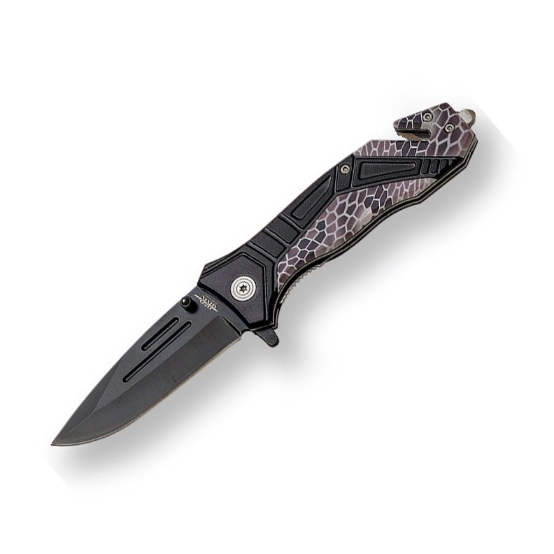 Navaja de rescate con mango de aluminio con rompecristales y cort...