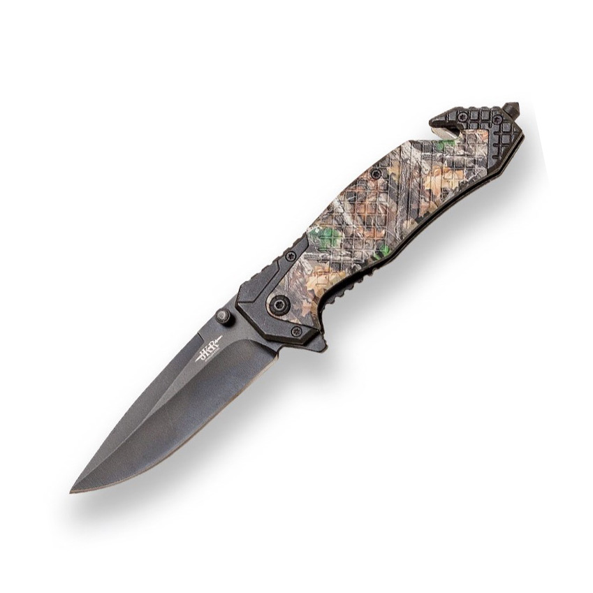 Navaja de rescate con mango de fibra con rompecristales y corta c...