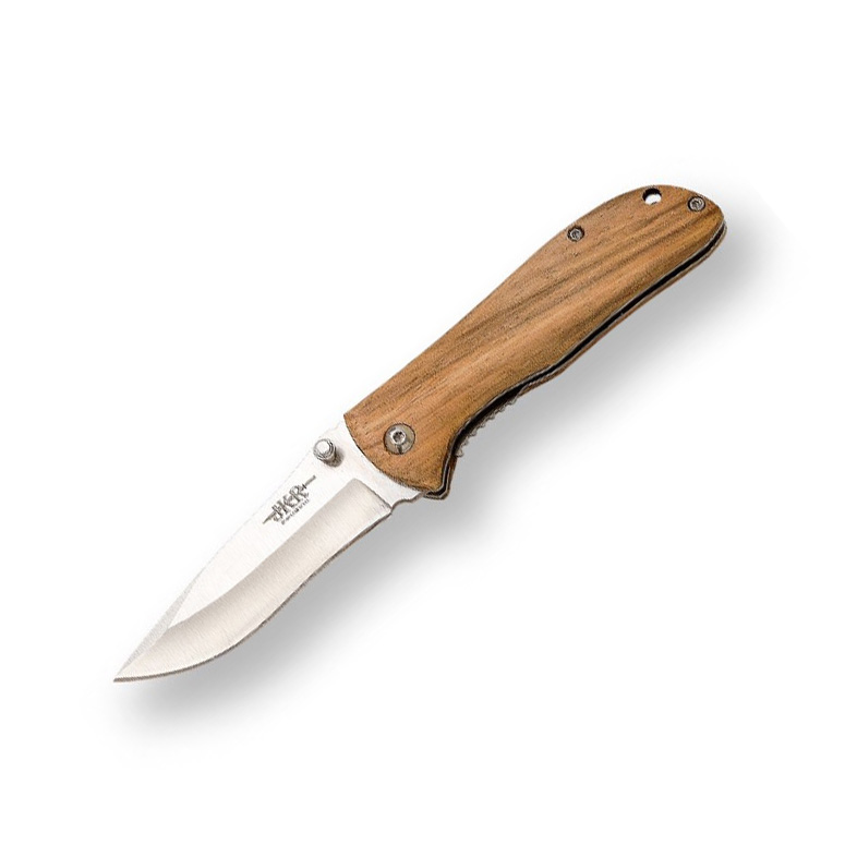 Navaja JKR con mango de madera de zebrano y hoja de 7,5 cm