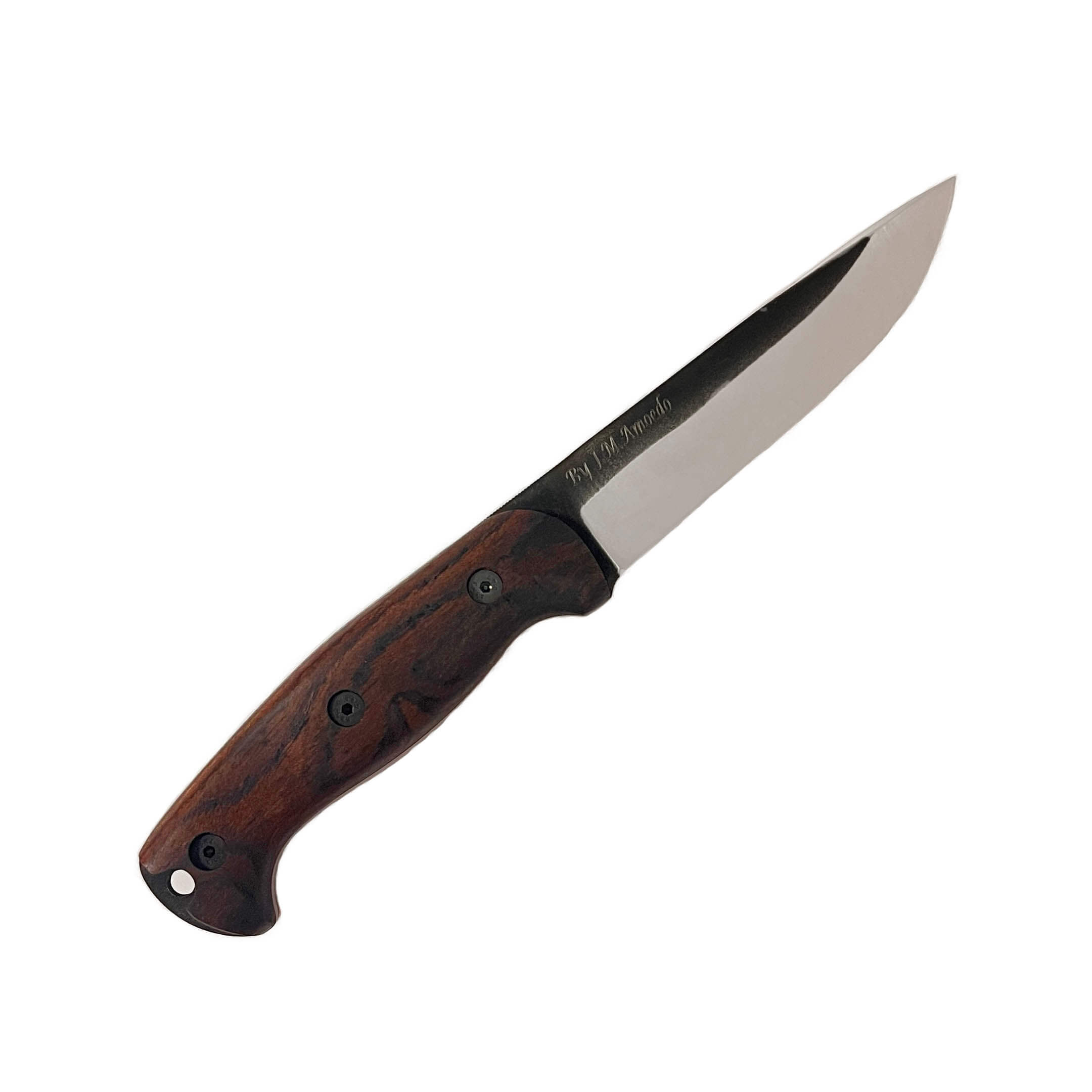 Amarok 5 bushcraft knife with bocote wood handle and 5" blade