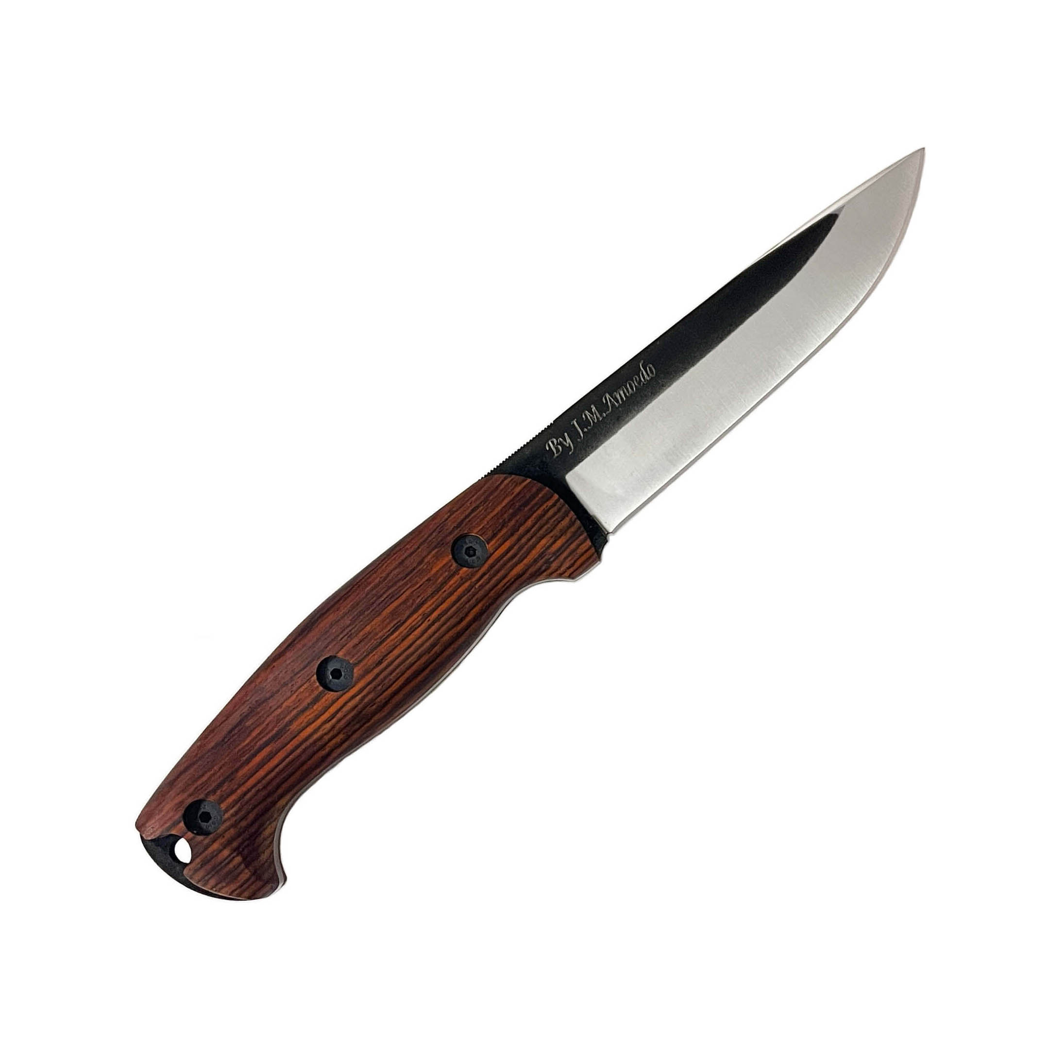 Cuchillo bushcraft Amarok 5 con mango de madera de cocobolo y hoja de 5"