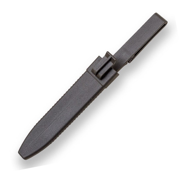 Cuchillo de combate con hoja negra de doble filo de 15.5 cm y puño de ABS