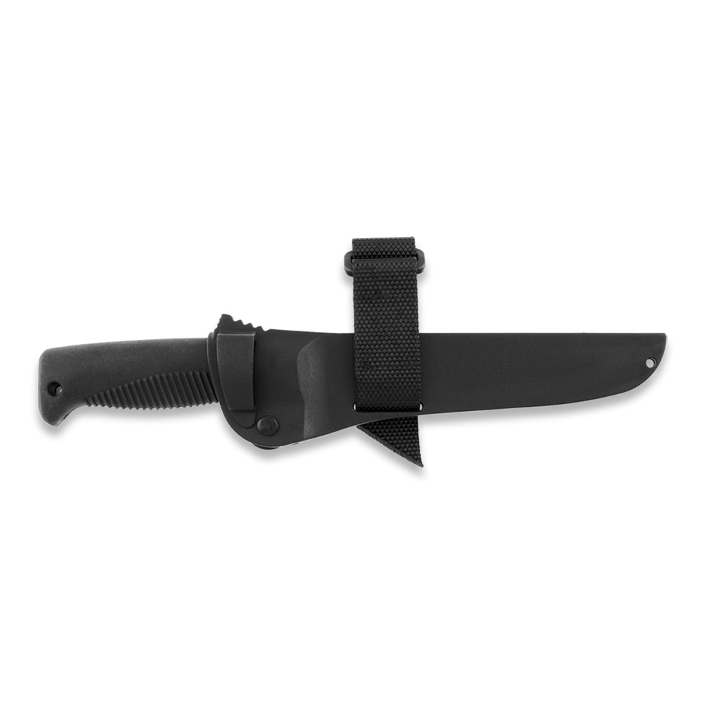Cuchillo M95 Ranger Puukko con mango de TPE negro y funda de composite negro