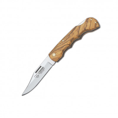 Navaja de caza Cudeman. Puño en madera de olivo. Hoja 6,5 cm. Inc...