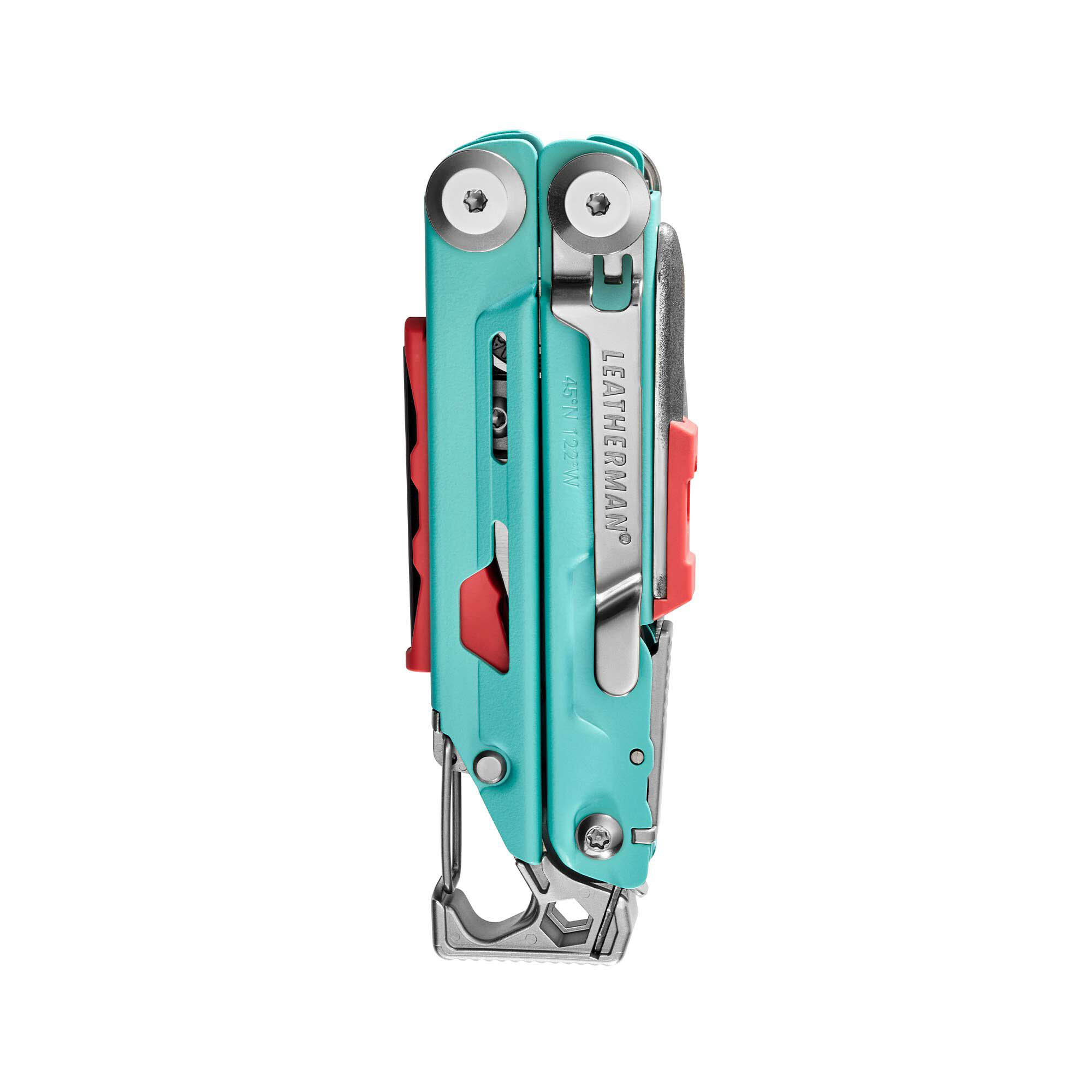 Leatherman Signal Aqua and Gray Multi-Tool Pliers with Black Nylon Sheath