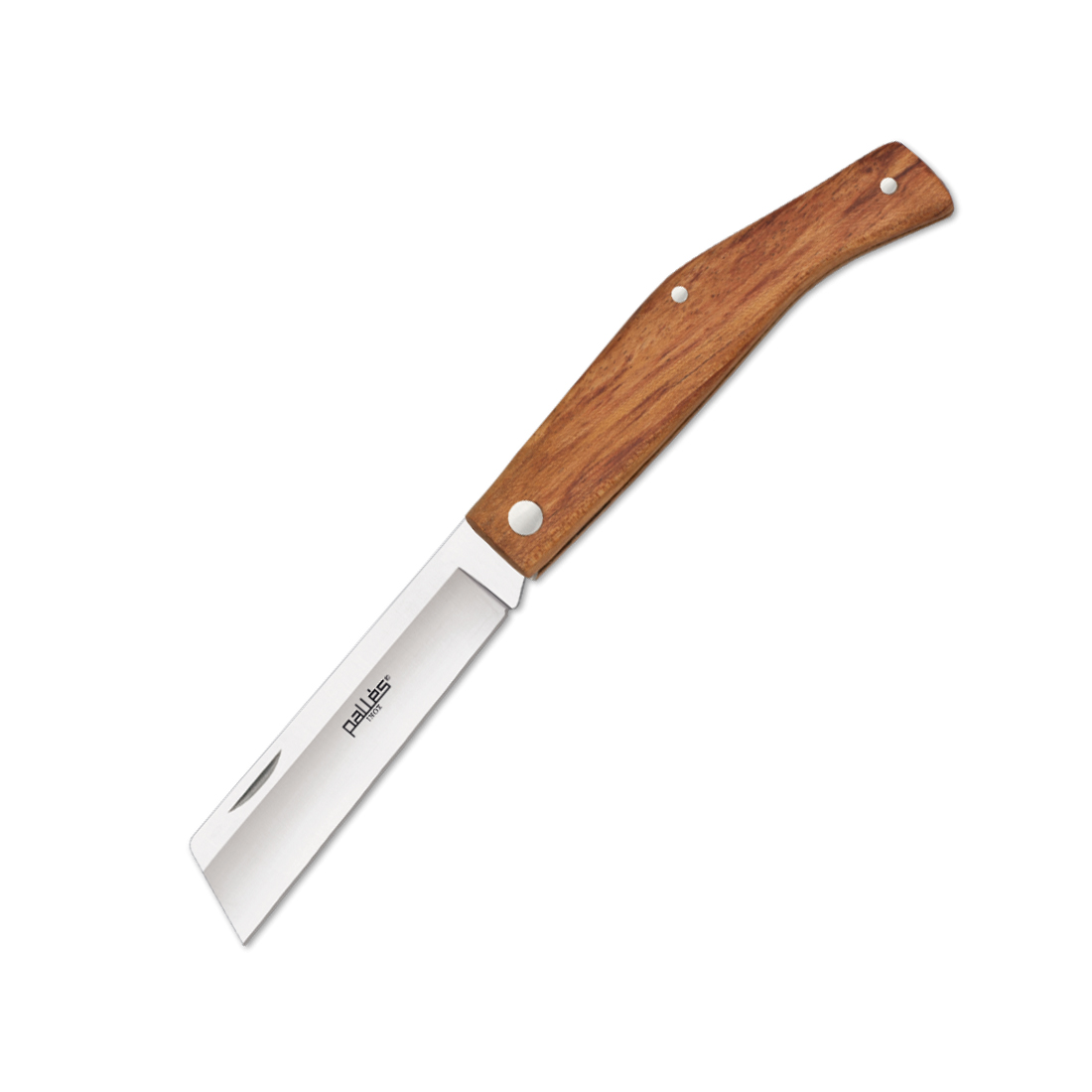 Navaja Pallés nº2 con punta cortada, mango de madera y hoja de ac...