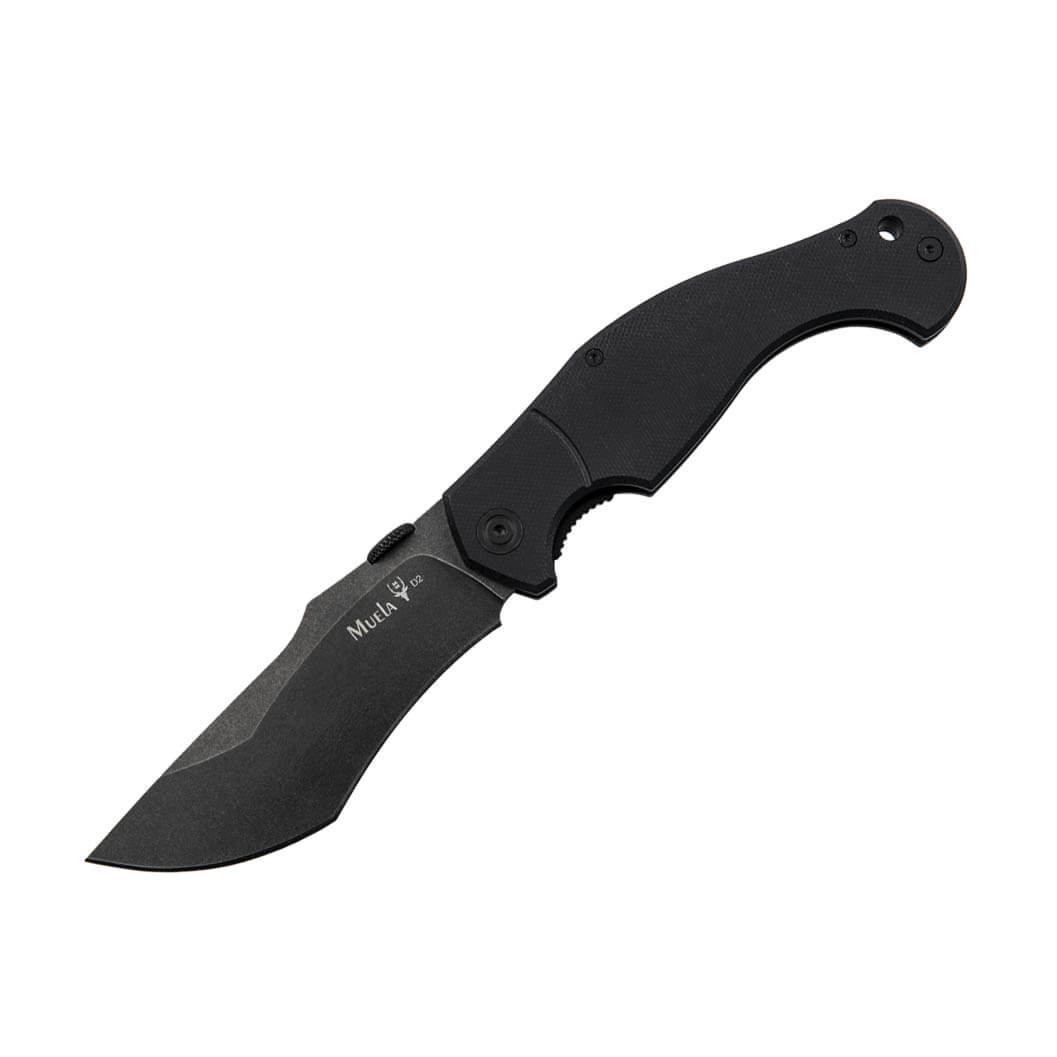Navaja táctica Muela Verdugo G10 negro con hoja stonewashed de ac...