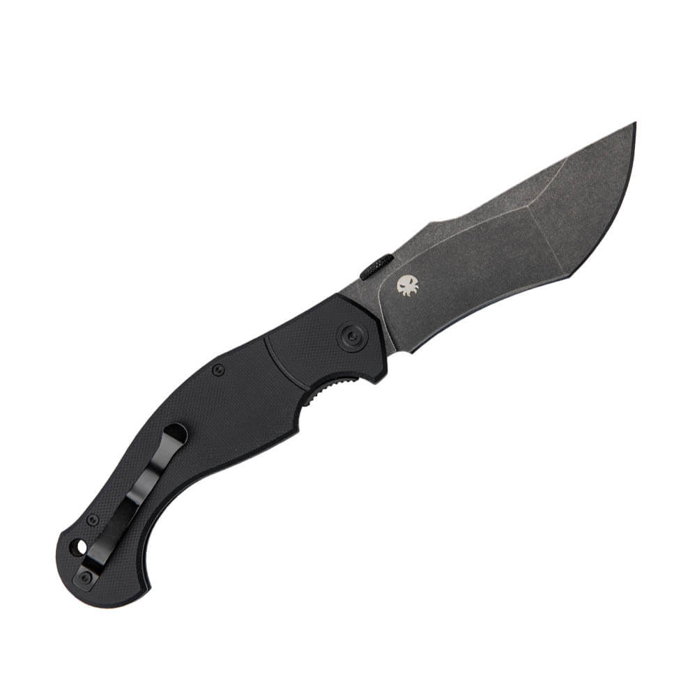 Navaja táctica Muela Verdugo G10 negro con hoja stonewashed de acero D2