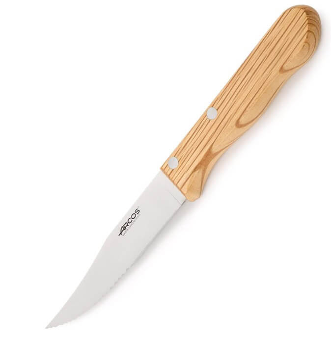 Cuchillo para churrasco Arcos Nórdika de madera de encina y filo ...