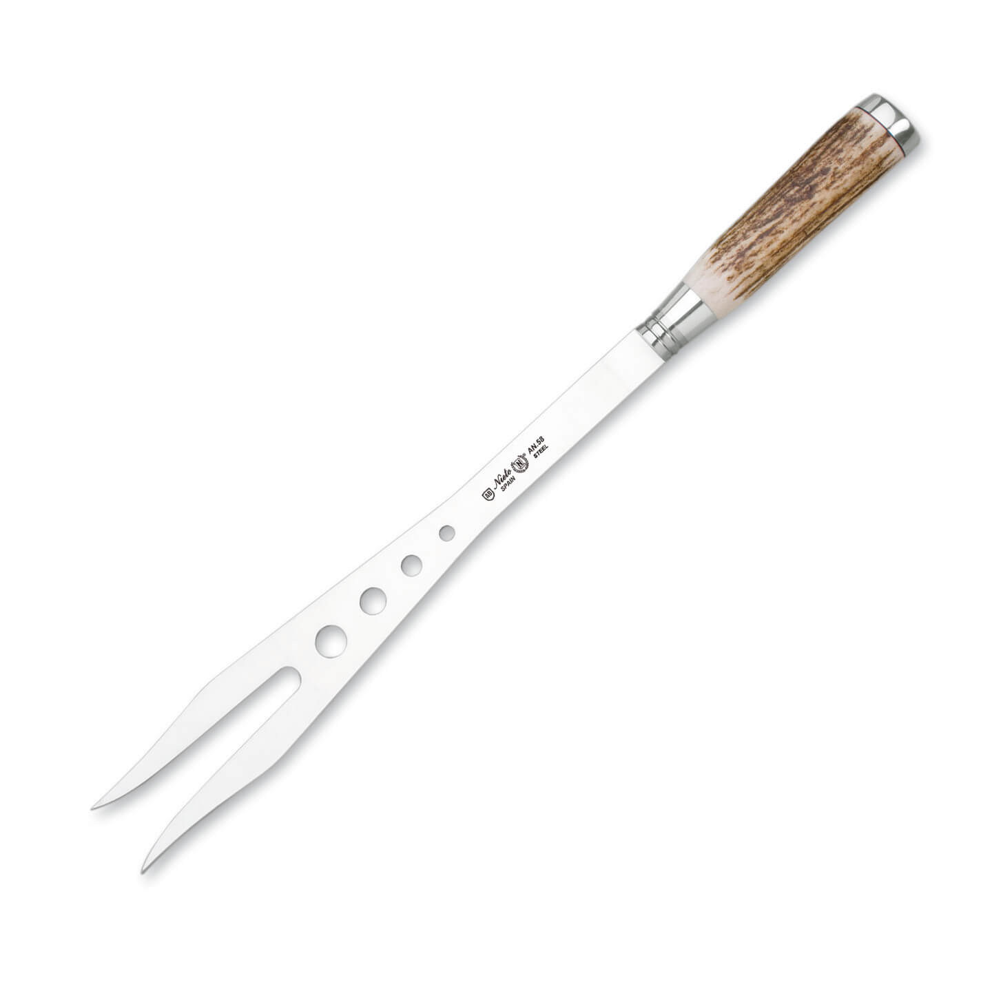 Nieto Gaucho T-260 carving fork with deer antler handle and 26 cm...