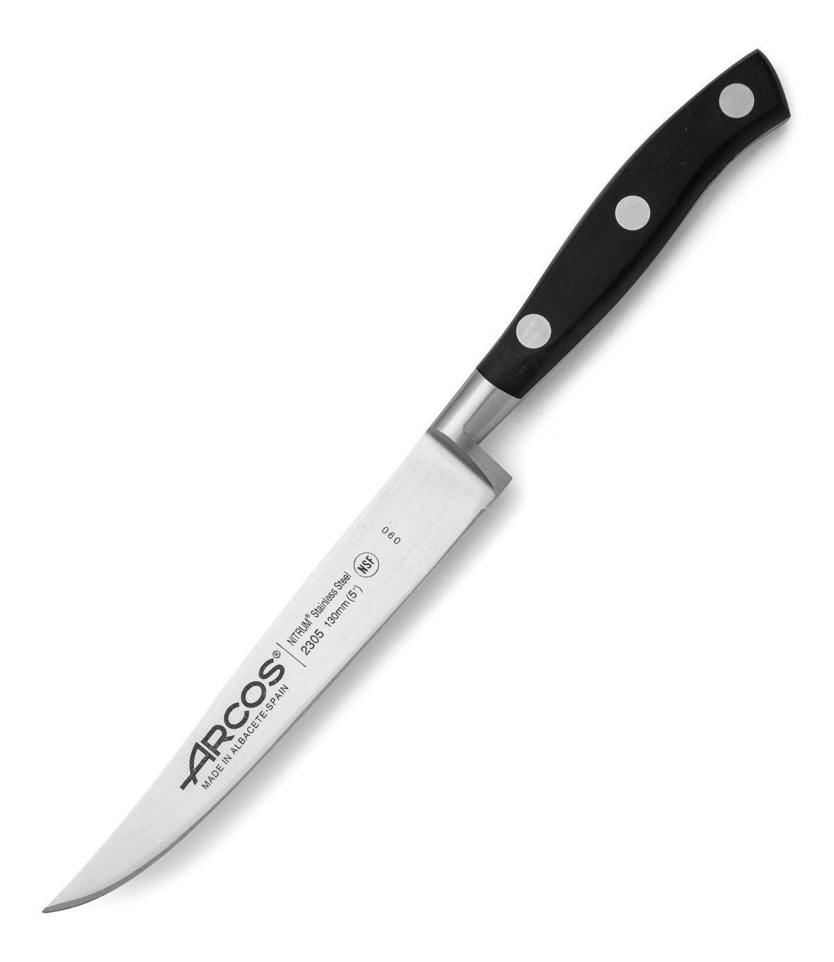 Cuchillo chuletero Arcos Riviera Negra con hoja de 13 cm