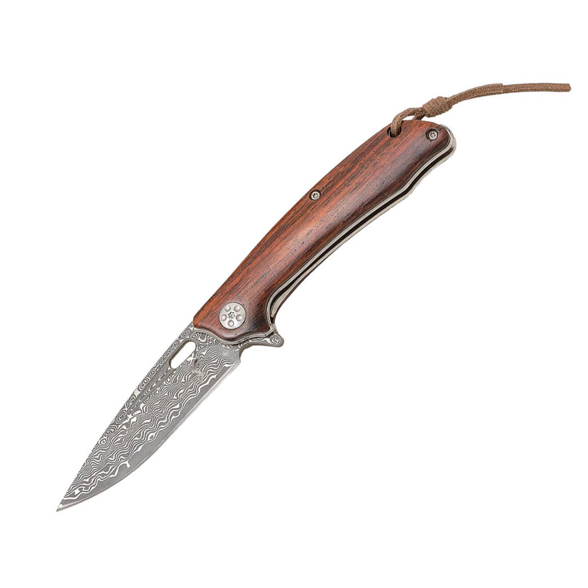 Navaja Tactica con mango de madera y hoja en acero VG10 de 67 cap...