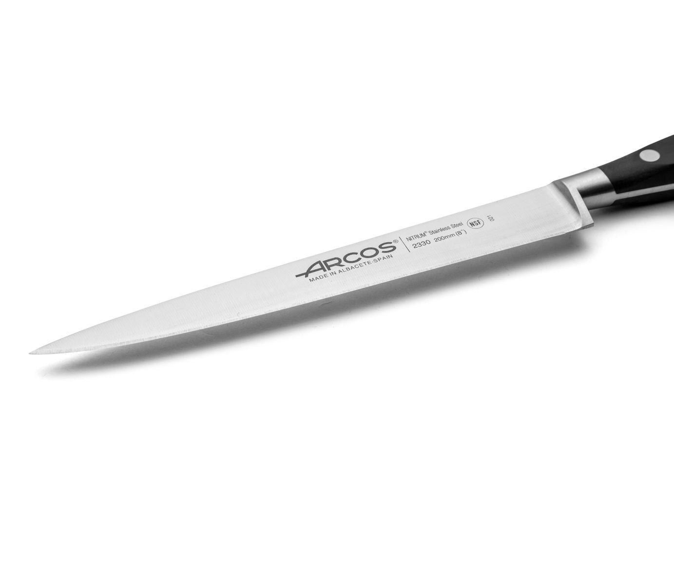 Arcos Riviera Schwarzes Filetiermesser mit 20 cm NITRUM-Stahlklinge