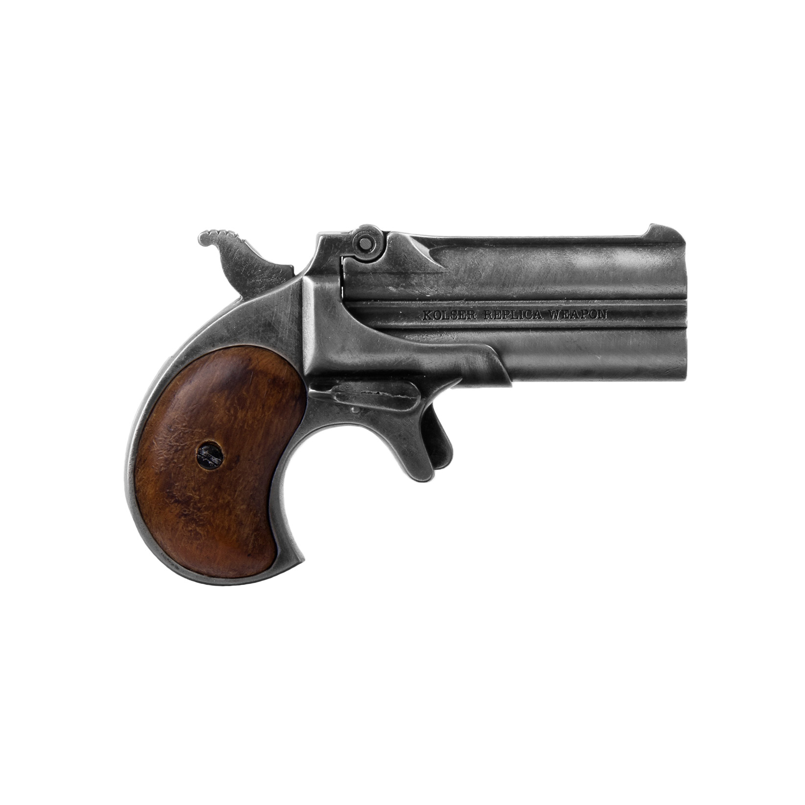 Réplica Double Derringer Mod.95 madera y metal negro envejecido 